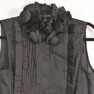 Tuxedo Rose Blouse SZ 10 Sandra Angelozzi #B116